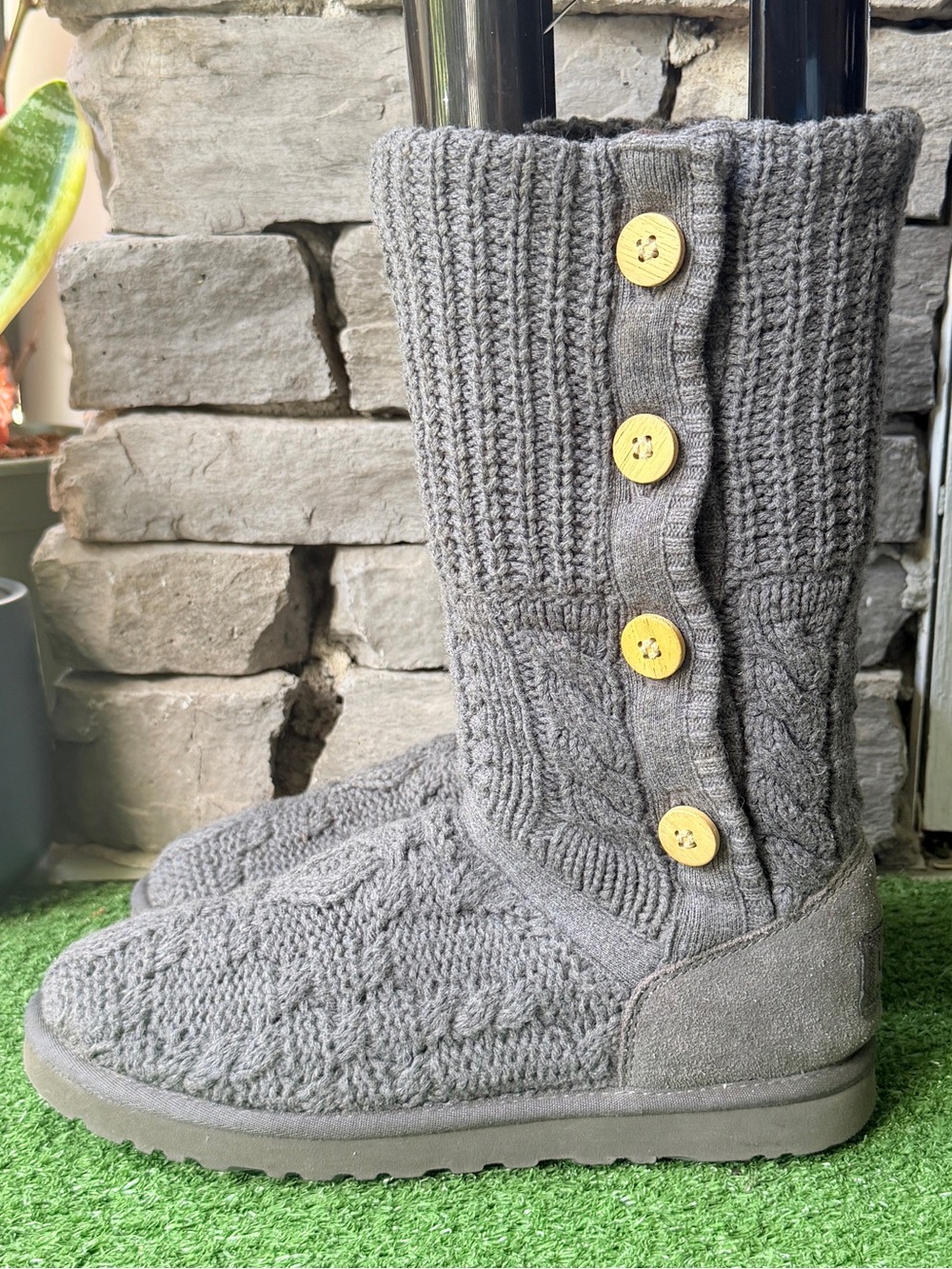 UGG Cardy Knit Wooden Button Women’s Winter Boots